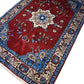 94724 Tappeto in fibra naturale rosso con decoro a motivo floreale 140cm x 215cm
