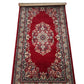 93920 Tappeto in fibra naturale rosso con decoro a motivo floreale 148cm x 80cm