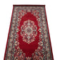 93920 Tappeto in fibra naturale rosso con decoro a motivo floreale 148cm x 80cm