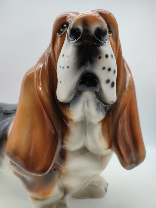 56537  Cane Basset Hound in ceramica Made in Italy