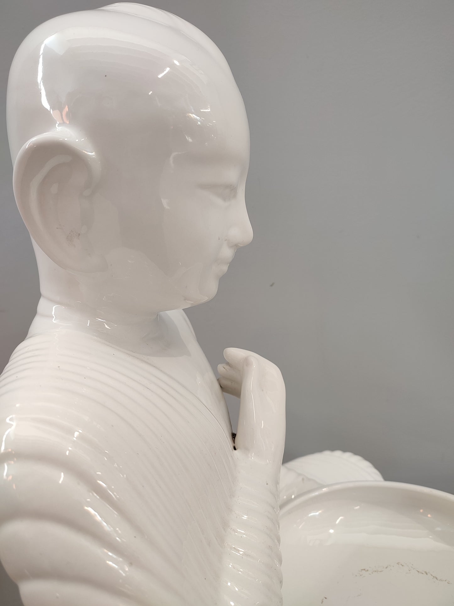 58444 Base lampada Buddha in ceramica bianca