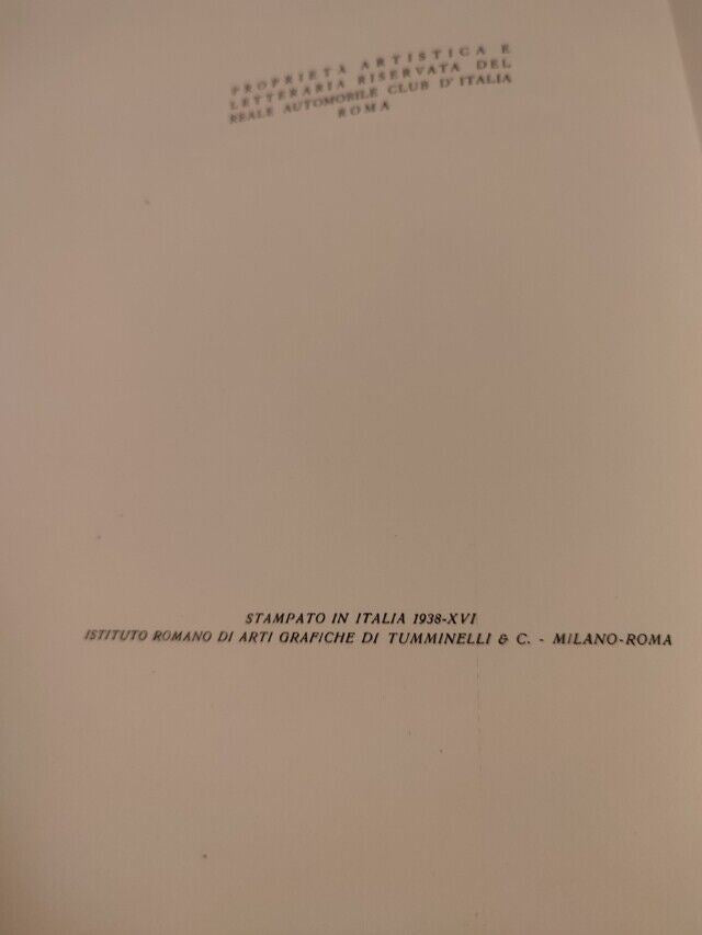 47792 Libro  L'AUTOMOBILE REALE AUTOMOBILE CLUB D'ITALIA 1938