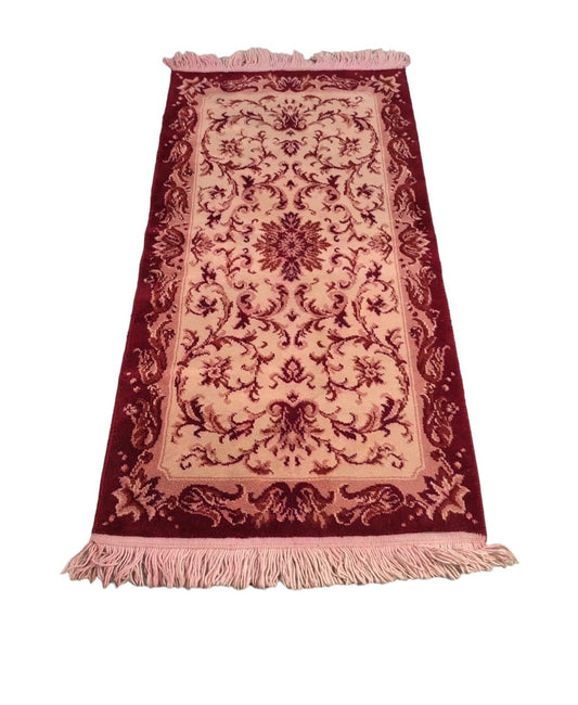 58621 Tappeto in lana con sfumature rosa